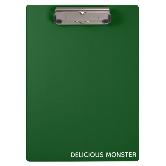 Delicious Monster green color name Clipboard (Front)