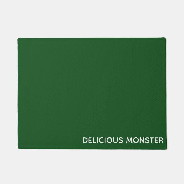 Delicious Monster green color name Doormat (Front)