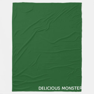 Delicious Monster green color name Fleece Blanket