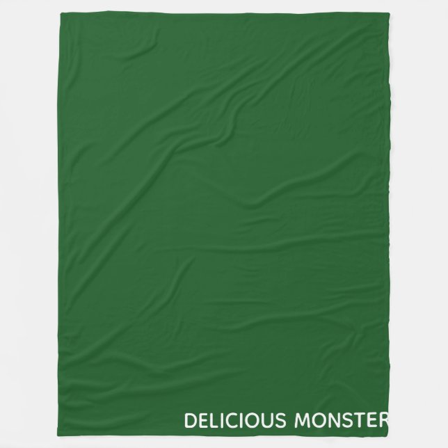 Delicious Monster green color name Fleece Blanket (Front)