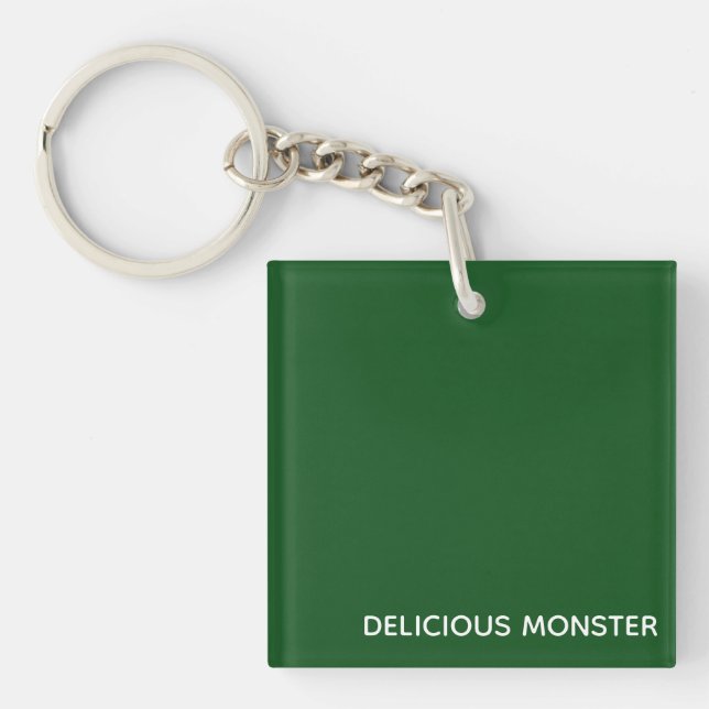 Delicious Monster green color name Keychain (Front)