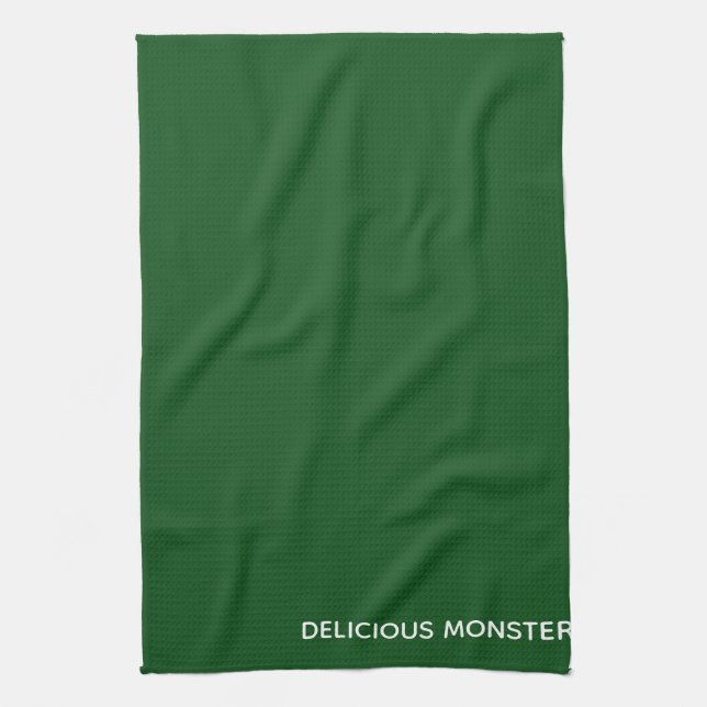Delicious Monster green color name Kitchen Towel (Vertical)