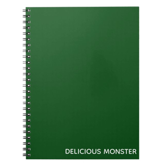 Delicious Monster green color name Notebook (Front)