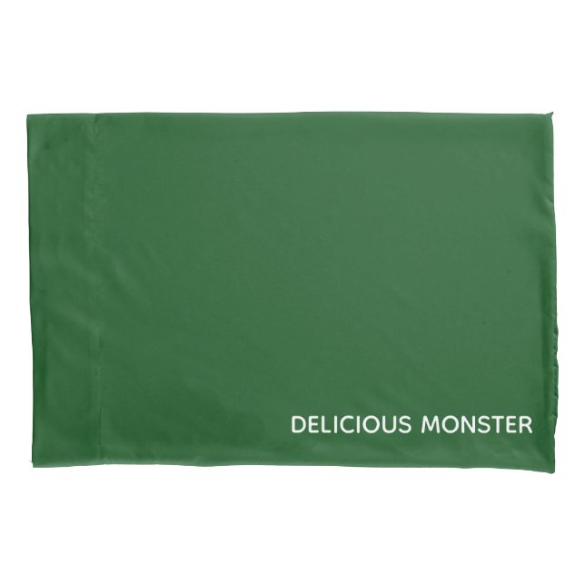 Delicious Monster green color name Pillow Case (Front)