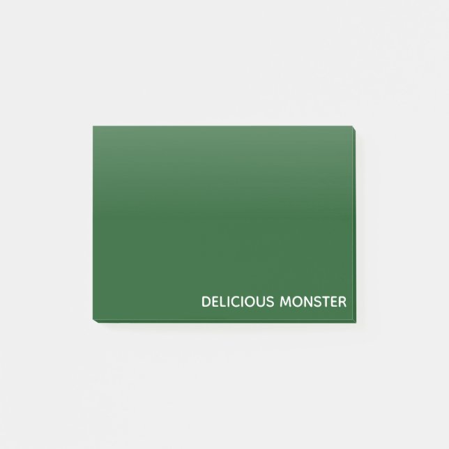 Delicious Monster green color name Post-it Notes (Front)