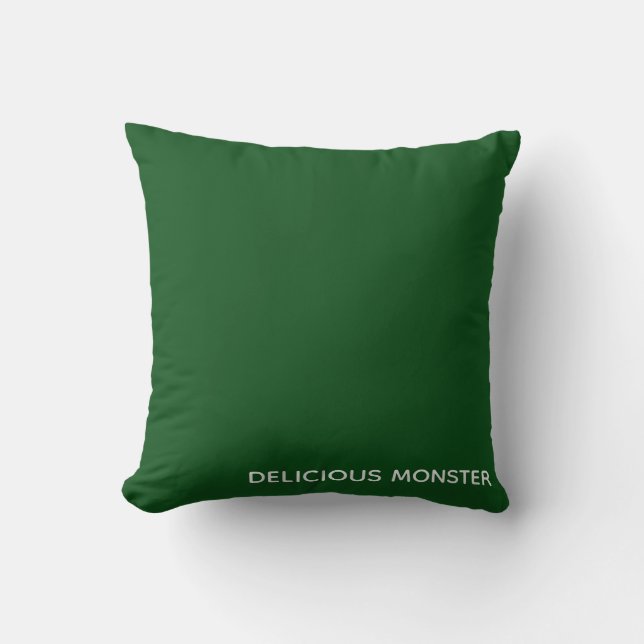 Delicious Monster green color name Throw Pillow (Front)