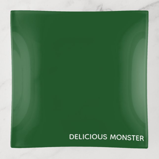 Delicious Monster green color name Trinket Tray (Front)