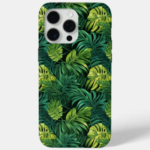 Delicious Monster Leaves Patterned Designer Tough iPhone 15 Pro Max Case
