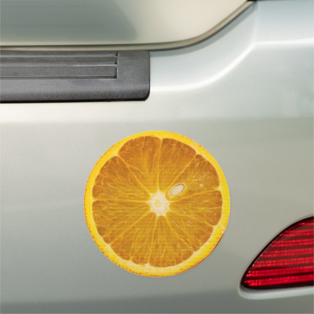 DELICIOUS ORANGE SLICE CAR MAGNET (In Situ)
