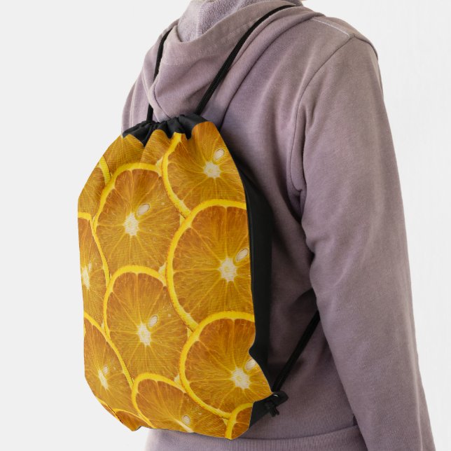 DELICIOUS ORANGE SLICE DRAWSTRING BAG (Insitu)