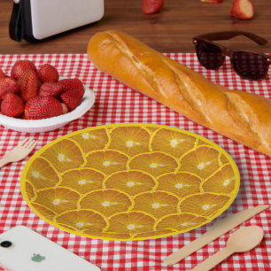 DELICIOUS ORANGE SLICE PAPER PLATES