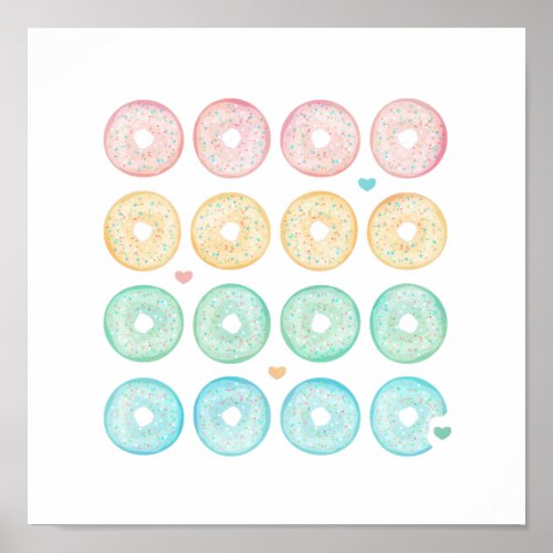 Delicious Pastel Donuts Poster