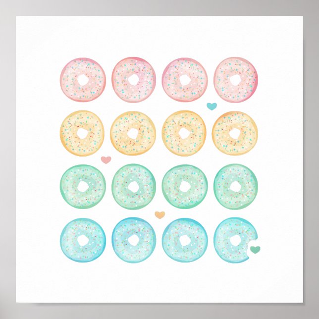 Delicious Pastel Donuts Poster (Front)