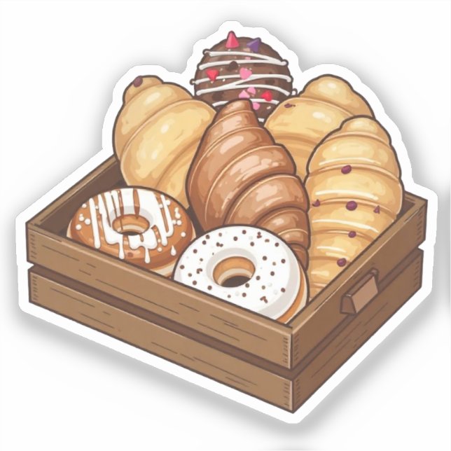 Delicious Pastry Box of Treats Sticker (Front)
