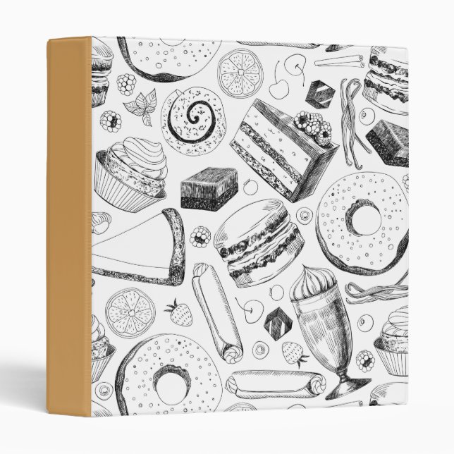 Delicious pattern 3 ring binder (Front/Spine)