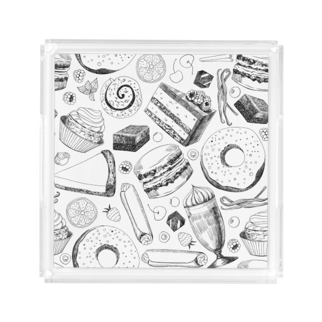 Delicious pattern acrylic tray (Front)