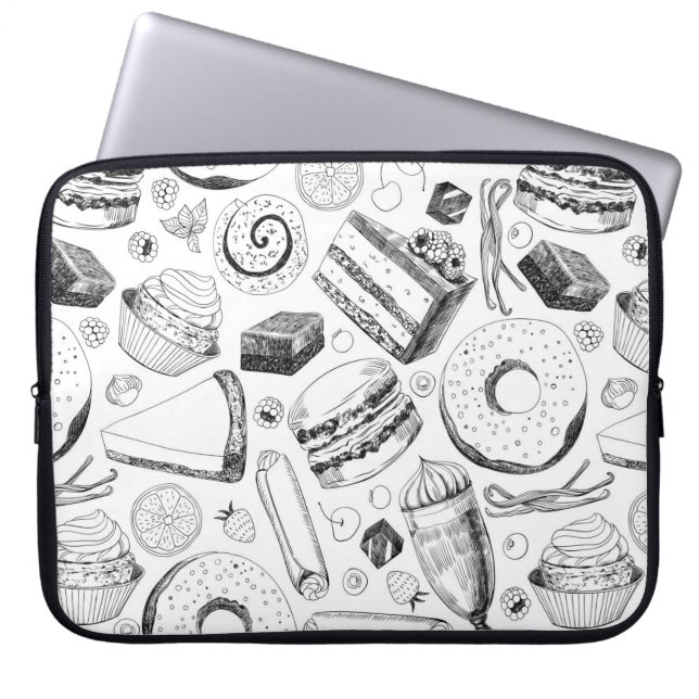 Delicious pattern laptop sleeve (Front)