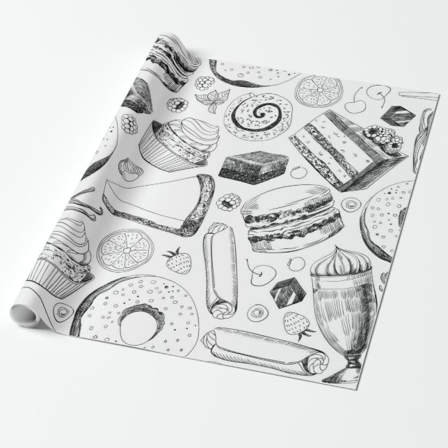 Delicious pattern wrapping paper (Unrolled)