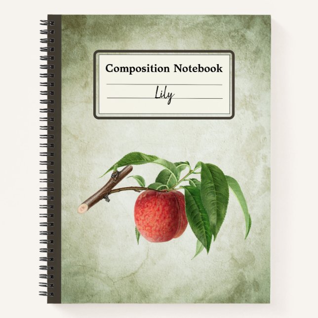Delicious Peach in a Branch Personalized Comp Notebook (Front)