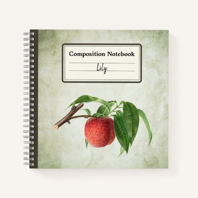 Delicious Peach in a Branch Personalized Comp Notebook (Front)