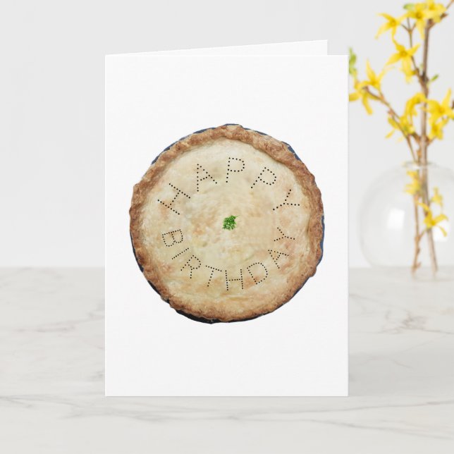 Delicious Pie Funny Birthday Card (Yellow Flower)