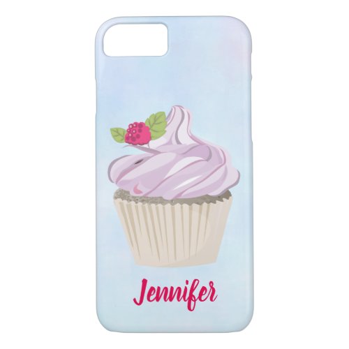 Delicious Pink Cupcake Berry on Top Custom iPhone 87 Case