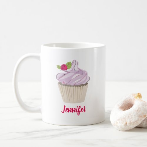 Delicious Pink Cupcake Berry on Top Custom Coffee Mug