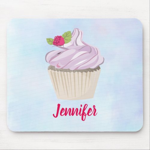 Delicious Pink Cupcake Berry on Top Custom Mouse Pad