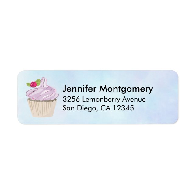 Delicious Pink Cupcake Berry on Top Label (Front)