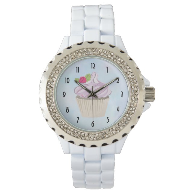 Delicious Pink Cupcake Berry on Top Watch (Front)