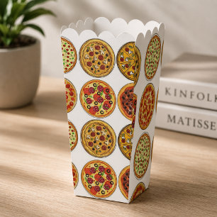 Delicious Pizza Lover's Pattern Popcorn Favor Box