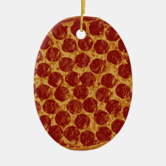 Delicious Pizza Pie Ceramic Ornament (Front)