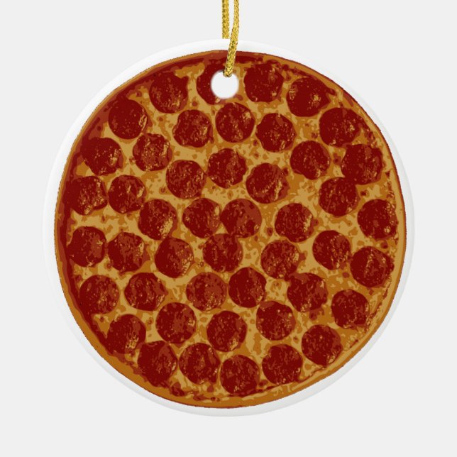 Delicious Pizza Pie Ceramic Ornament (Front)