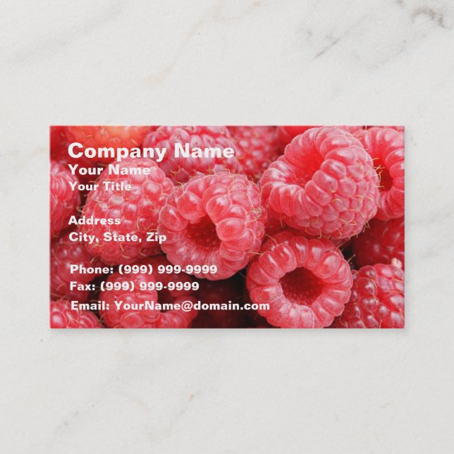 Delicious Raspberries Business Card (Front)