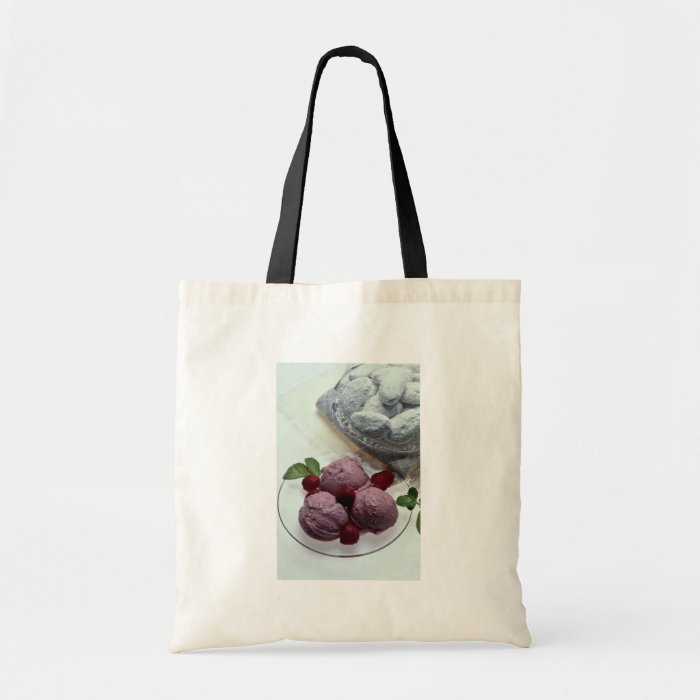 Delicious Raspberry ice cream with frosted cakes Tote Bags