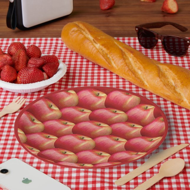 DELICIOUS RED APPLE PAPER PLATES (Picnic)