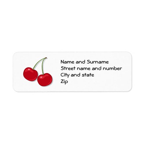 Delicious red cherries address labels
