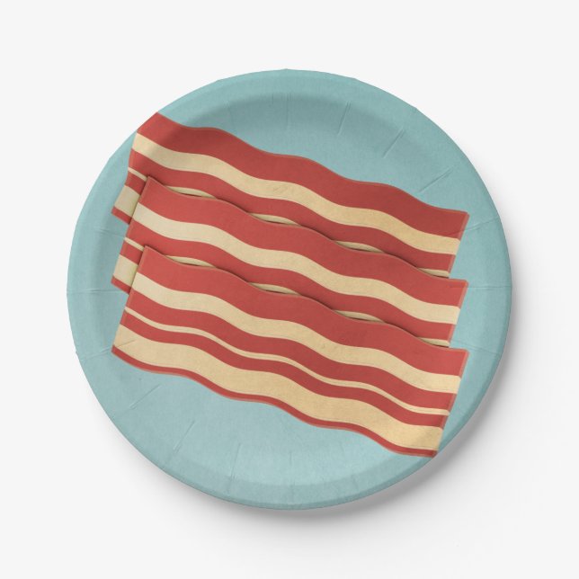Delicious Retro Bacon Paper Plates (Front)