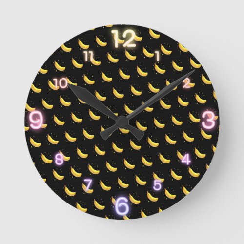 Delicious Ripe Bananas Round Clock