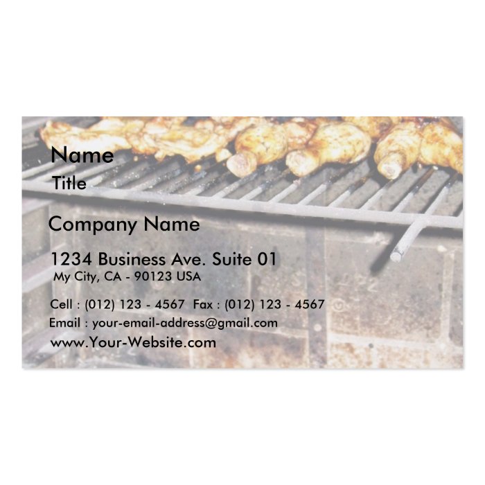 Delicious Roasted Chicken Above The Fire Business Card Templates