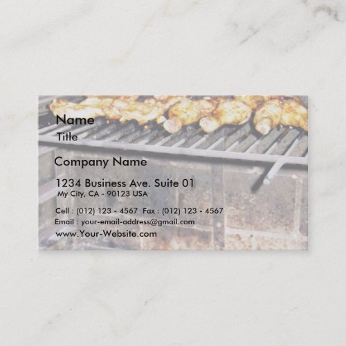 Delicious Roasted Chicken Above The Fire Business Card Templates