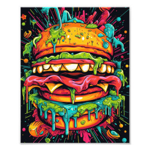 Delicious scary monster burger photo print