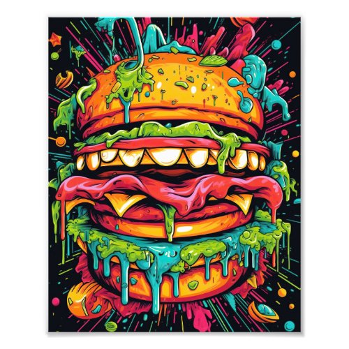 Delicious scary monster burger  photo print