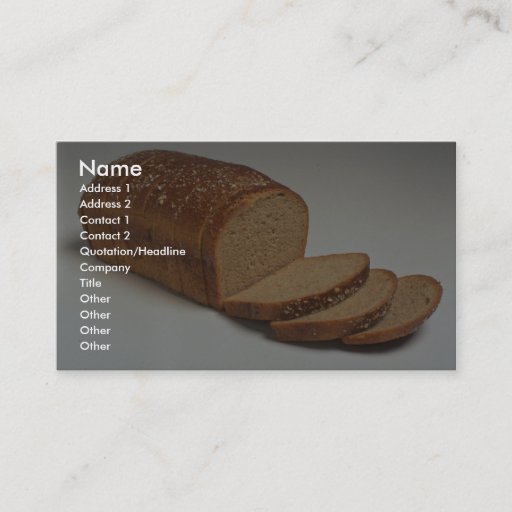Customizable Delicious Sliced wheat bread Business Card