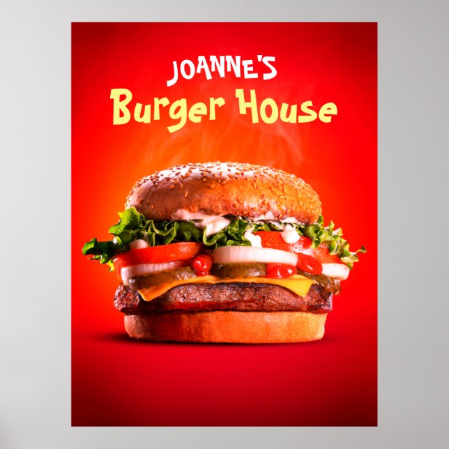 Delicious Steak Cheese Burger House Poster (Front)
