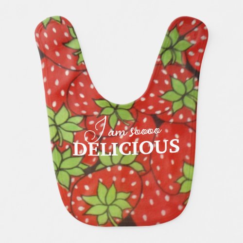 delicious strawberries baby bib