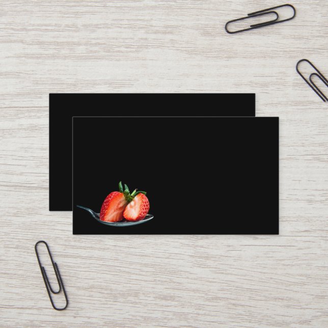 Delicious strawberries on a spoon business card (Front/Back In Situ)