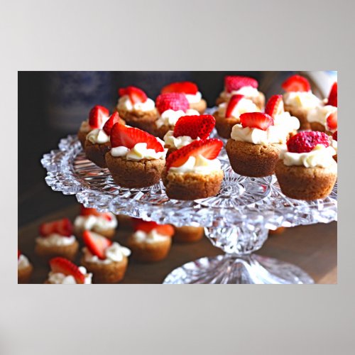 Delicious Strawberry Cupcakes Dessert Poster