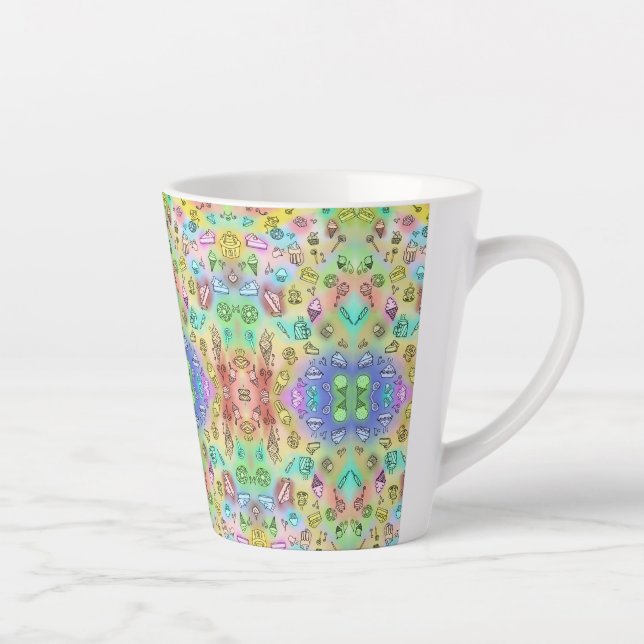 DELICIOUS SUMMER DESSERTS PATTERN LATTE MUG (Right)