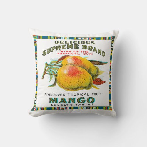 Delicious Supreme Mango Preserved Tropical Fruit Throw Pillow
